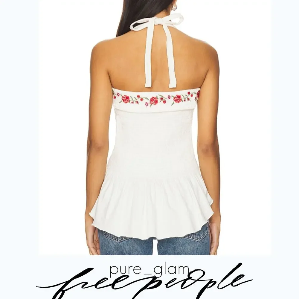 Free People top floral embroidered